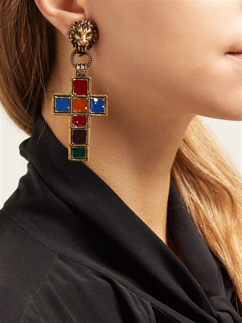 gucci link earrings|gucci earrings market cross.